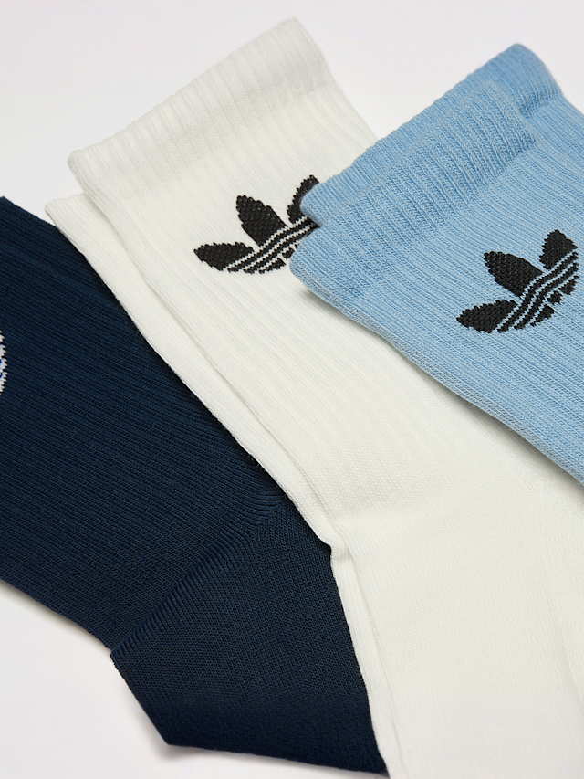 adidas Originals, 3 PACK - Trefoil Cushion Crew Socks, multi-colour, Image 2 of 2
