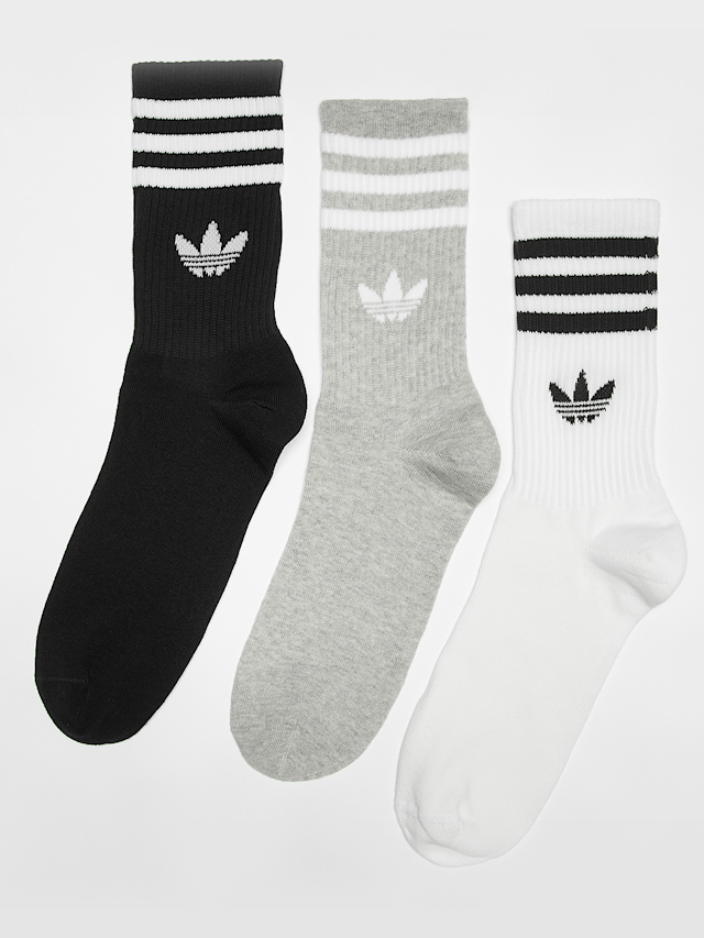 adidas Originals, 3 PACK - adicolor 3-Stripes Crew Socks, grey, Image 1 of 2