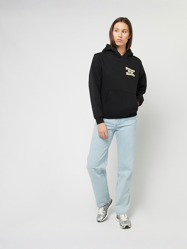 Miss Tee, Dreams Over Reality Ladies Fluffy Hoody, black, Image 5 of 5