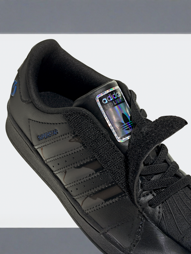 adidas Originals, Superstar LED Lights Comfort Closure Elastic Lace (PS), black, Image 7 of 9