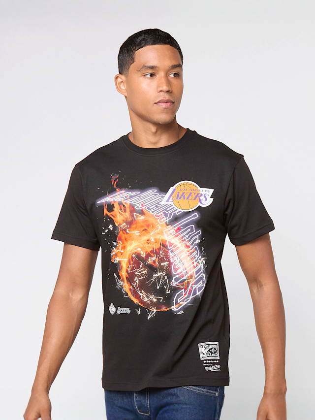 Mitchell & Ness, NBA Los Angeles Lakers HWC Blaze Graphic Tee, black, Image 1 of 4
