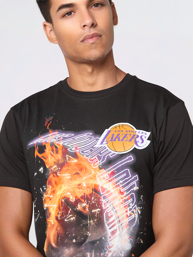Mitchell & Ness, NBA Los Angeles Lakers HWC Blaze Graphic Tee, black, Image 3 of 4