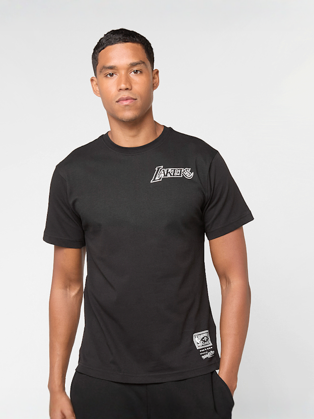 Mitchell & Ness, NBA Los Angeles Lakers HWC Overlap Graphic Tee, black, Image 2 of 6