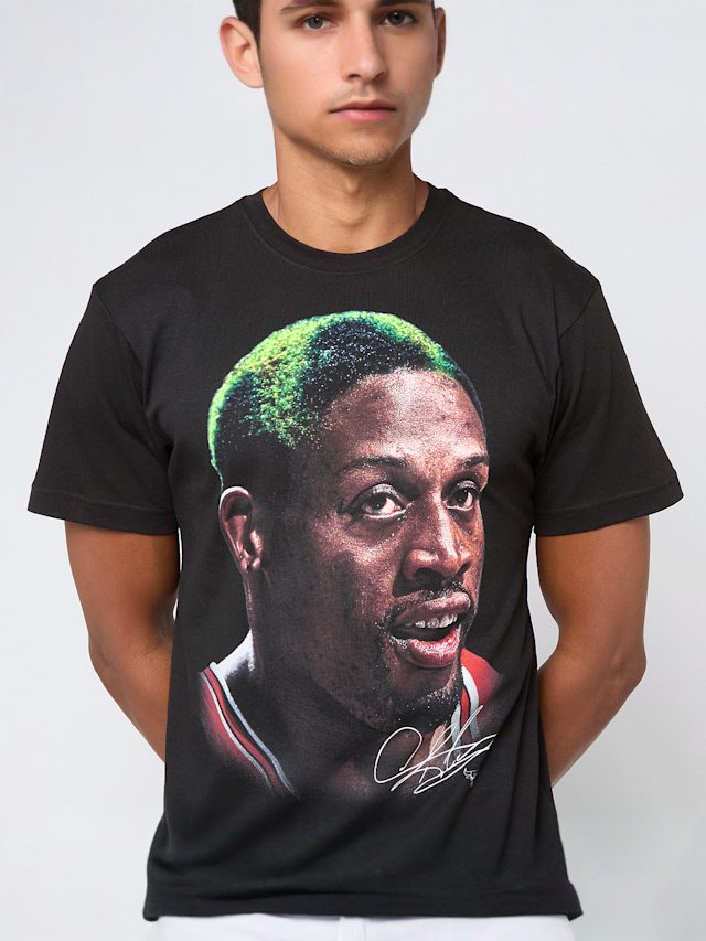 Mitchell & Ness, NBA Chicago Bulls Player Big Face Tee, black, Image 3 of 4