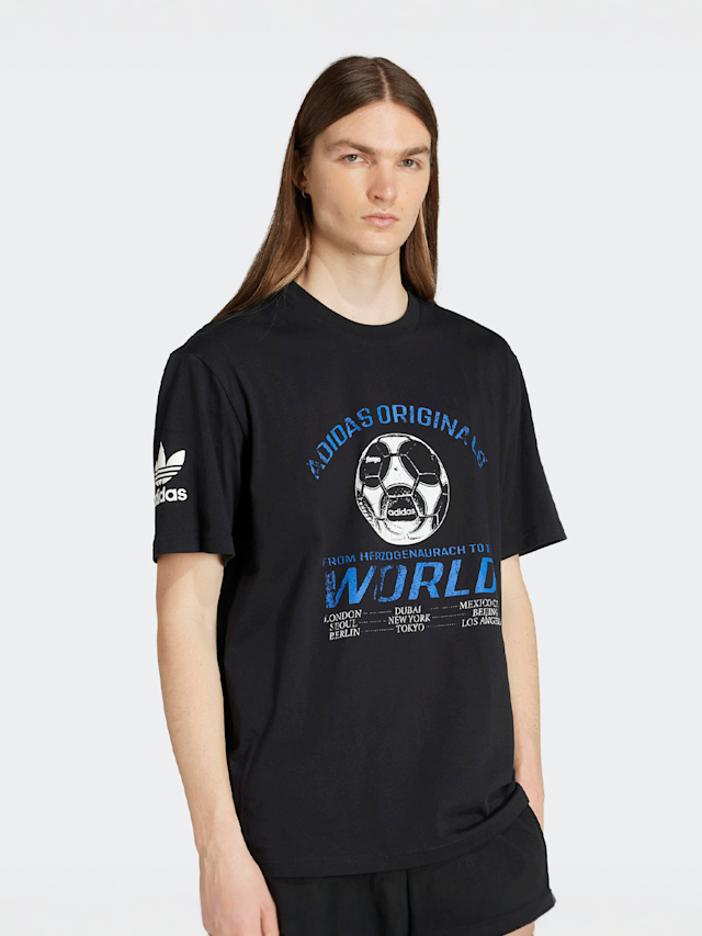 adidas Originals, 90s Football Tee, black, Image 1 of 5