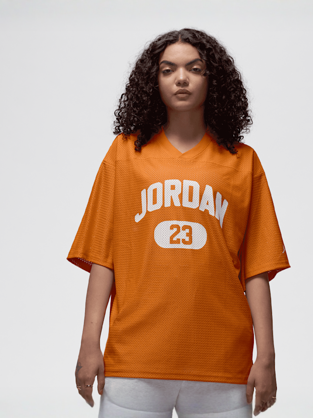 Jordan, Brooklyn Short Sleeve Mesh Jersey, orange, Image 1 of 6