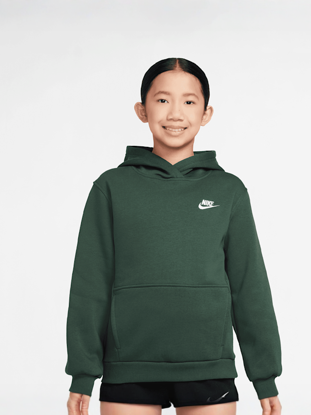 Nike, Sportswear Club Fleece Hoodie Low Brand Read, green, Image 1 of 3