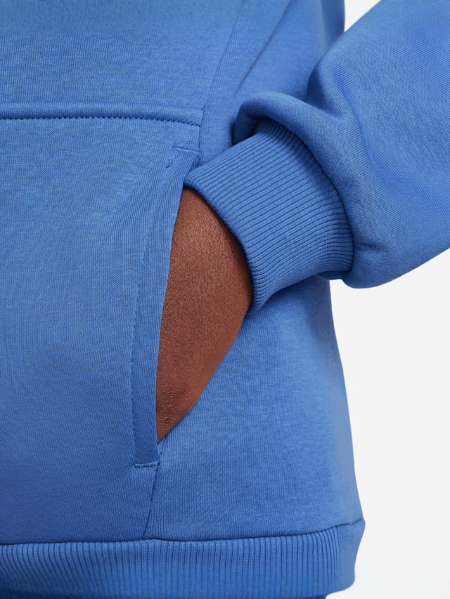 Nike, Sportswear Club Fleece Hoodie Low Brand Read, blue, Image 3 of 3