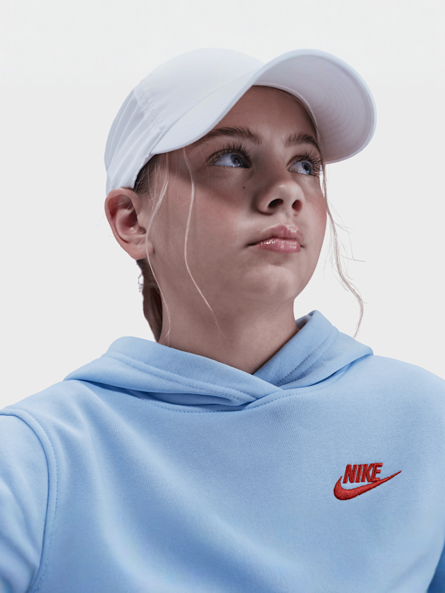 Nike, Sportwear Club Fleece Hoodie Low Brand Read, blue, Image 3 of 5