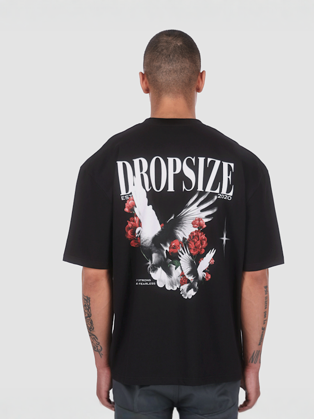 DropSize, Heavy Oversized Roses Dove, black, Image 1 of 5