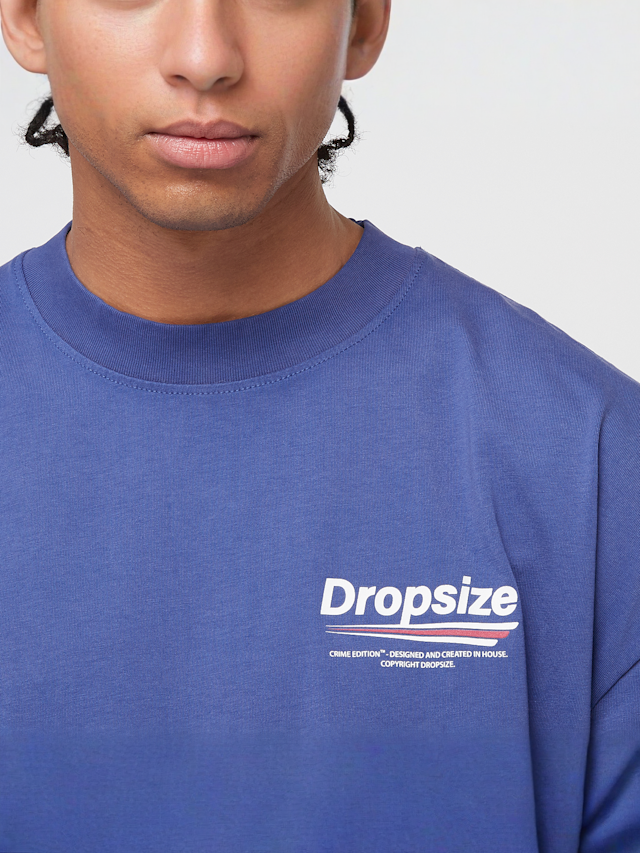 DropSize, Heavy Oversized Three Lines Back T-Shirt, blue, Image 3 of 5