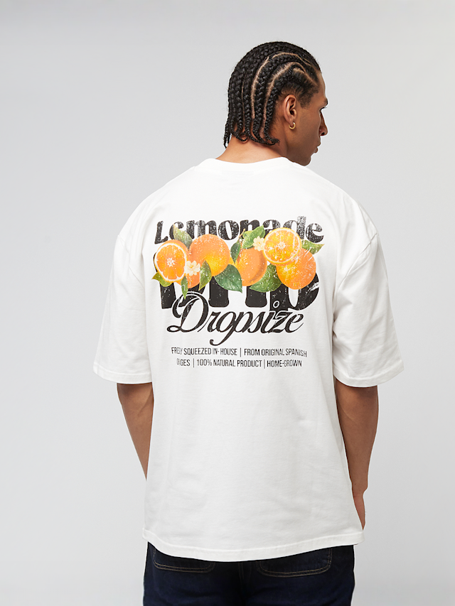 DropSize, Heavy Oversized Orange Lemonade T-Shirt, white, Image 1 of 5