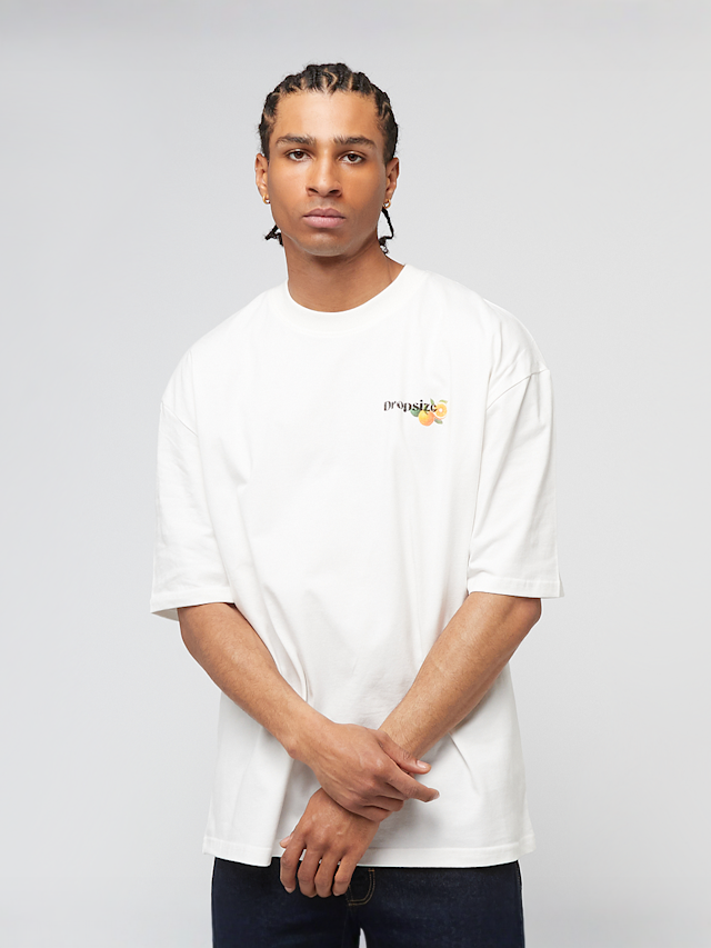 DropSize, Heavy Oversized Orange Lemonade T-Shirt, white, Image 2 of 5