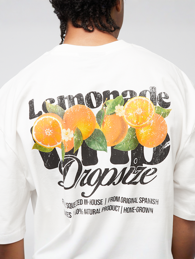 DropSize, Heavy Oversized Orange Lemonade T-Shirt, white, Image 4 of 5