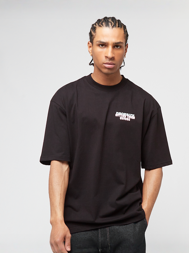 DropSize, Heavy Oversized Bubble Font T-Shirt, black, Image 2 of 5