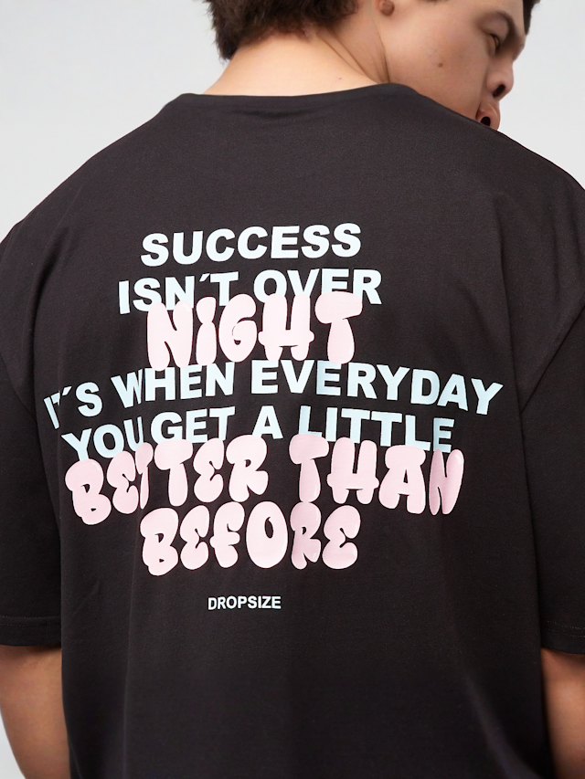 DropSize, Heavy Oversized Bubble Font T-Shirt, black, Image 4 of 5