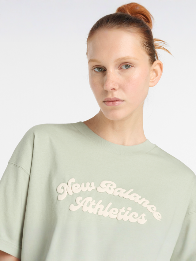 New Balance, Linear Heritage Oversized T-Shirt, green, Image 4 of 4