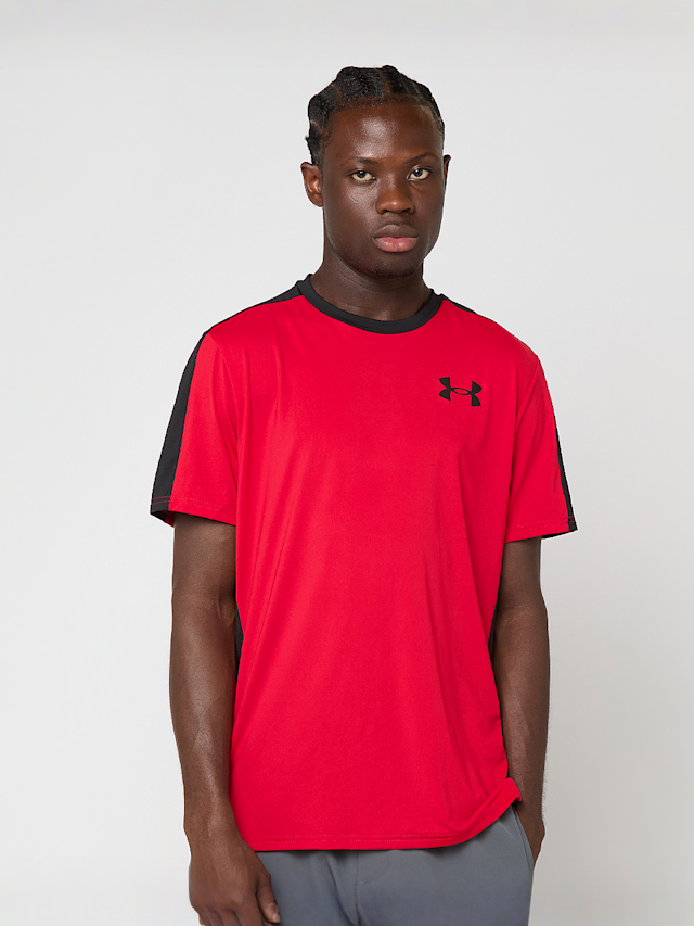 Under Armour, Heatgear Wordmark Short Sleeve Tee, red, Image 1 of 5