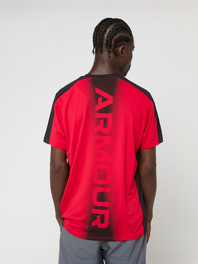Under Armour, Heatgear Wordmark Short Sleeve Tee, red, Image 2 of 5