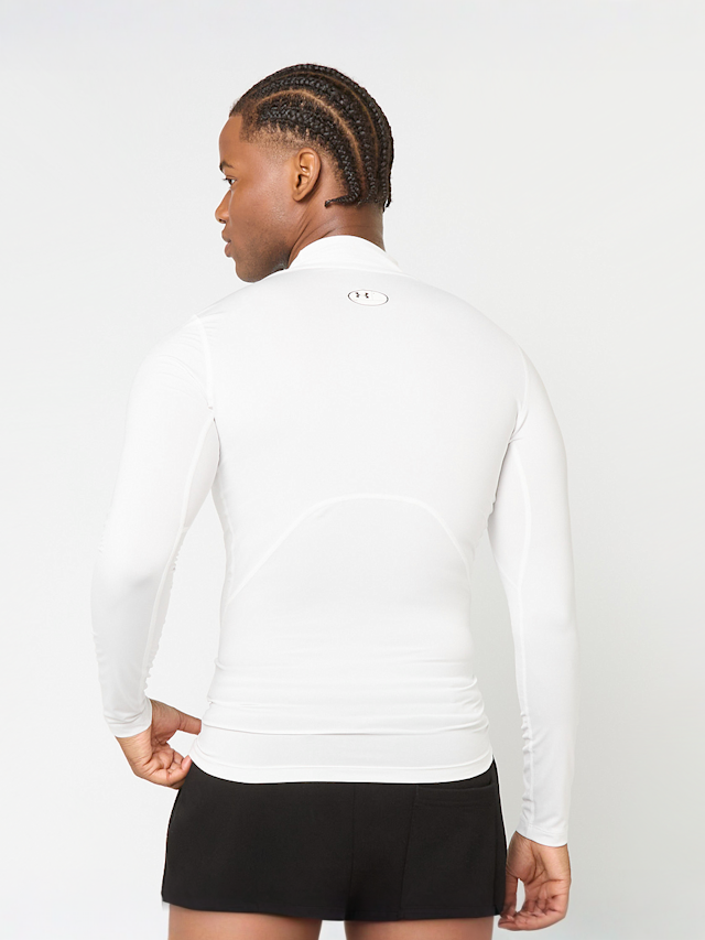 Under Armour, HeatGear Compression Mock Long Sleeve, white, Image 2 of 5