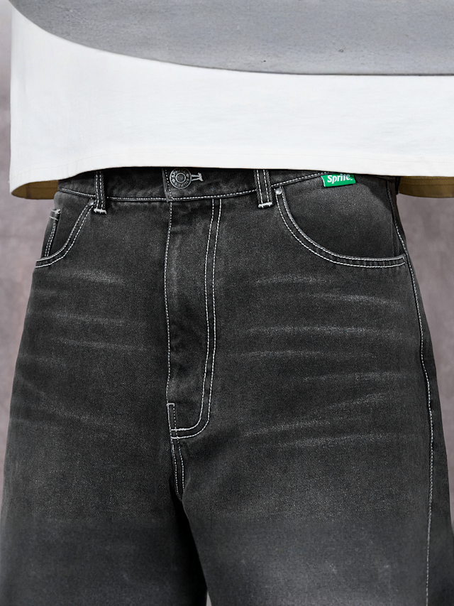 Sprite x SNIPES, Spark Denim Shorts, grey, Image 3 of 6
