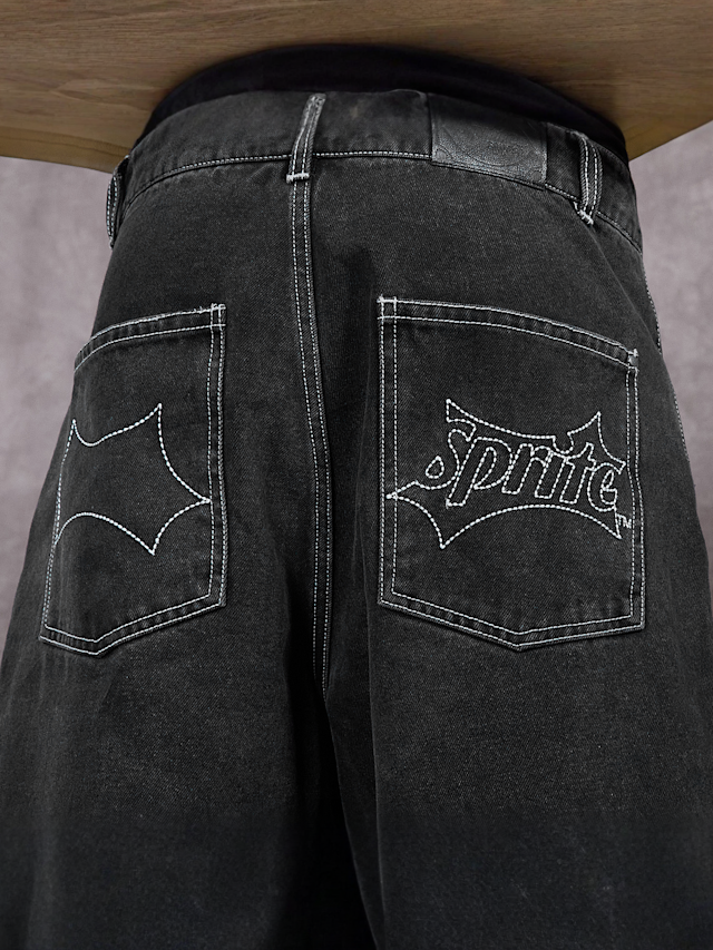 Sprite x SNIPES, Spark Denim Shorts, grey, Image 4 of 6