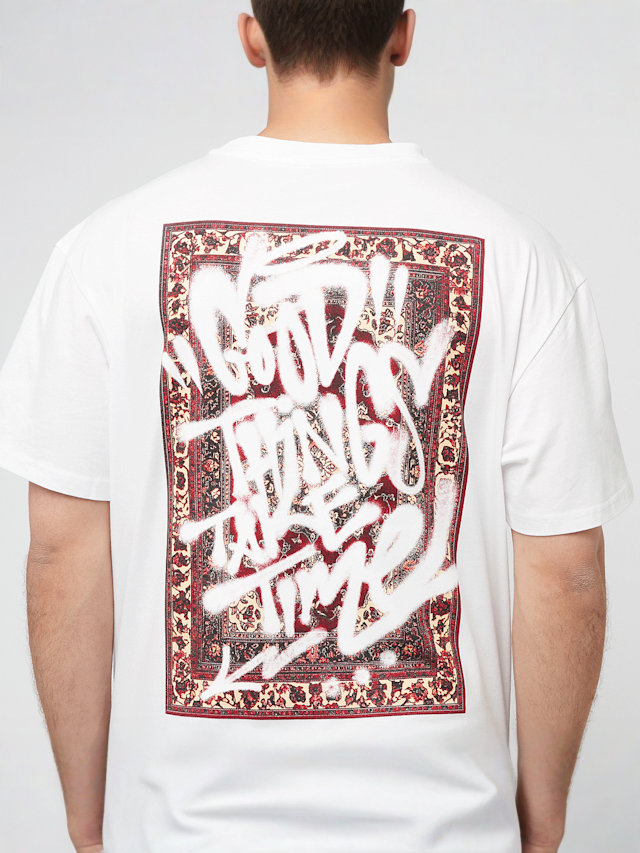 Mister Tee, Good Things Take Time Oversize Tee, white, Image 4 of 5