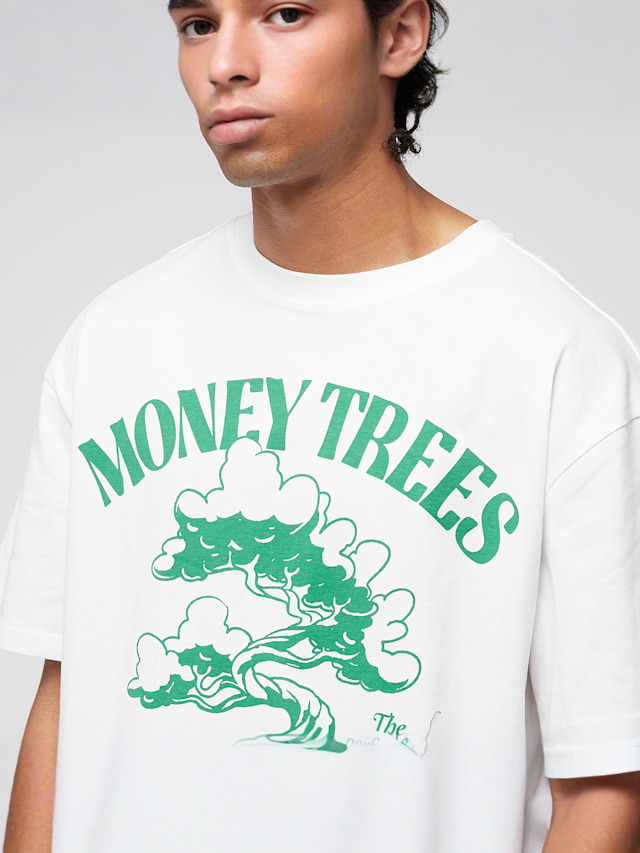 Mister Tee, Green Money Trees Oversize Tee, white, Image 3 of 4