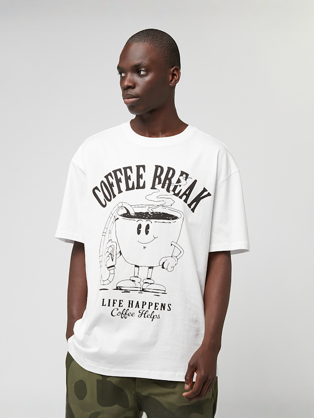 Mister Tee, Life Happens Coffee Helps Oversize Tee, white, Image 1 of 4