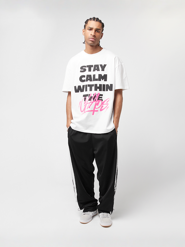 Mister Tee, Stay Calm In Chaos Oversize Tee, white, Image 4 of 4