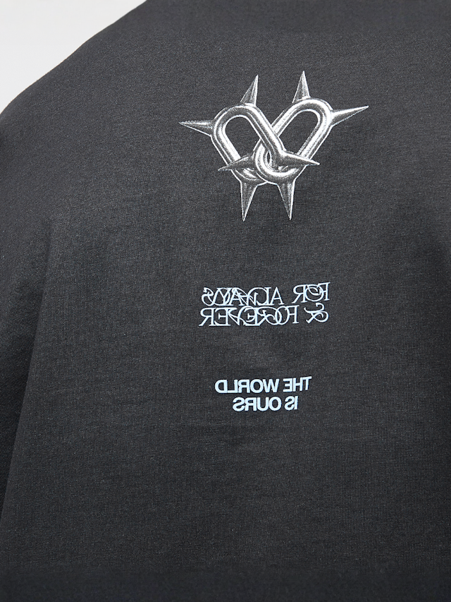 Mister Tee, Together Forever Oversize Tee, black, Image 4 of 5