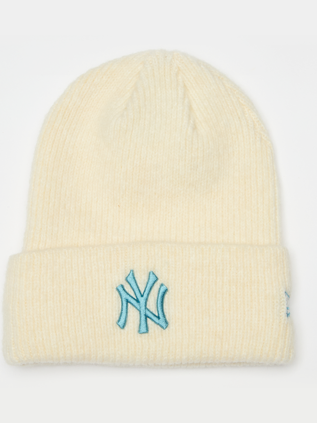 New Era, Female Wide Cuff Beanie New York Yankees light cream/blue, beige, Image 1 of 3