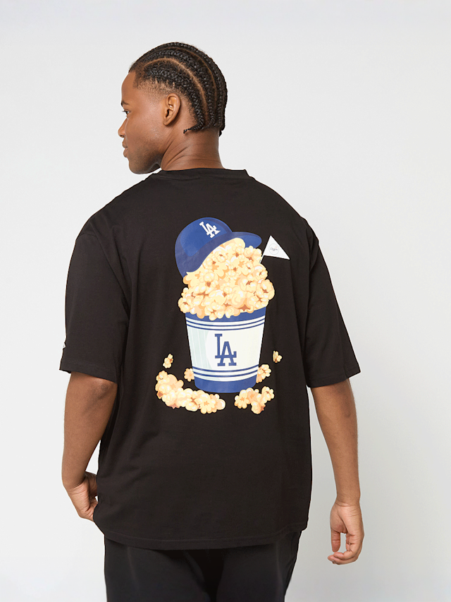 New Era, MLB Food Graphic Oversized Tee Los Angeles Dodgers, black, Image 1 of 6