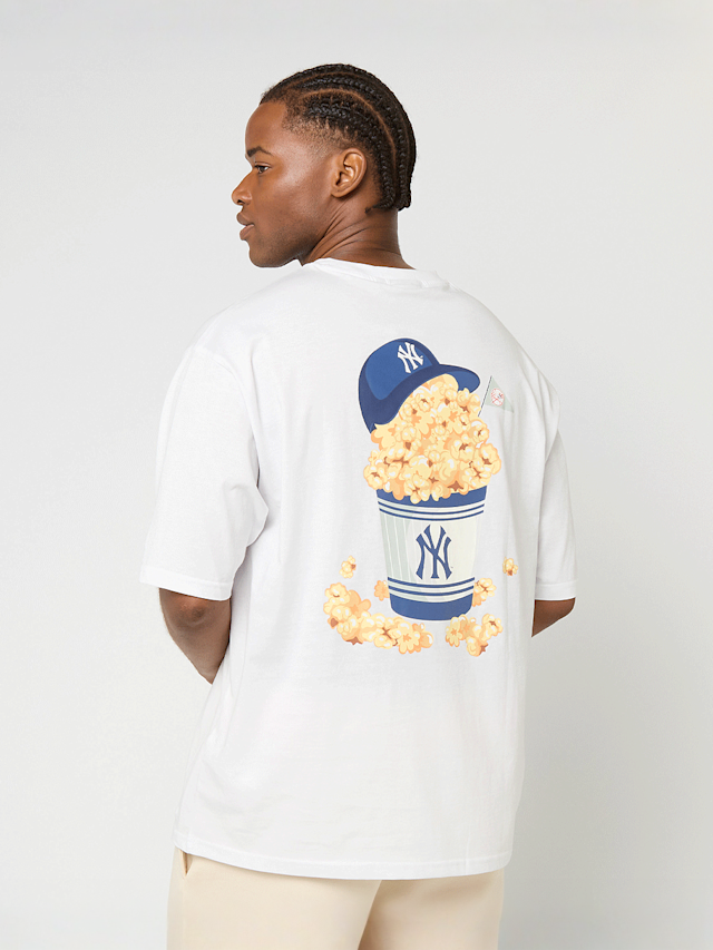 New Era, MLB Food Graphic Oversized Tee New York Yankees, white, Image 1 of 6
