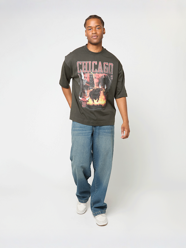New Era, NBA Washed Graphic Tee Chicago Bulls, grey, Image 4 of 4