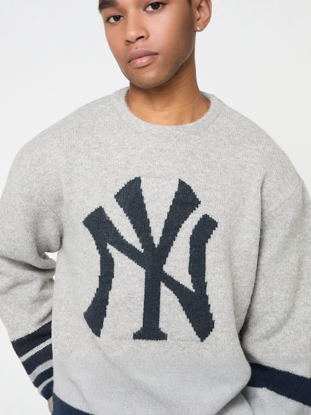 New Era, MLB Knit Sweater New York Yankees, grey, Image 3 of 5