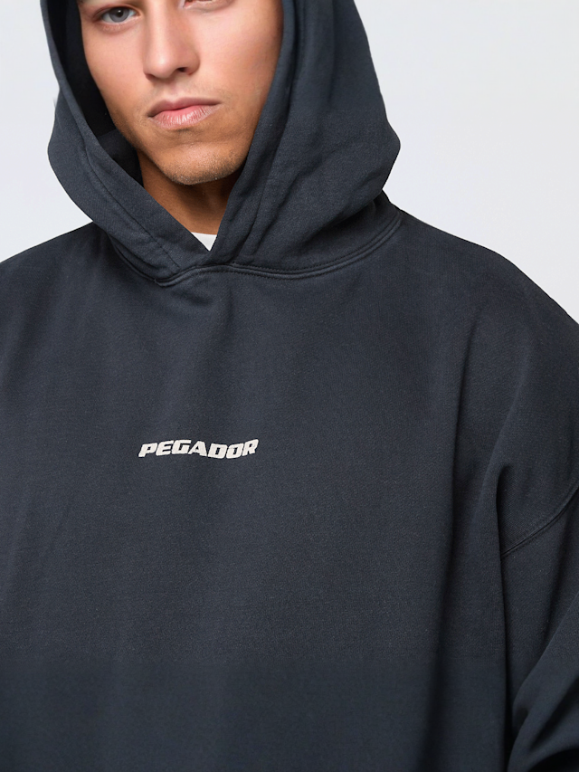 Pegador, Colne Logo Oversized Hoodie, grey, Image 3 of 4