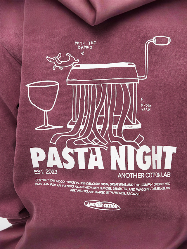 Another Cotton Lab, Pasta Night Washed Hoodie, red, Image 4 of 5