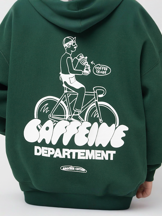 Another Cotton Lab, Caffeine Dept. Zip Hoodie, green, Image 4 of 5