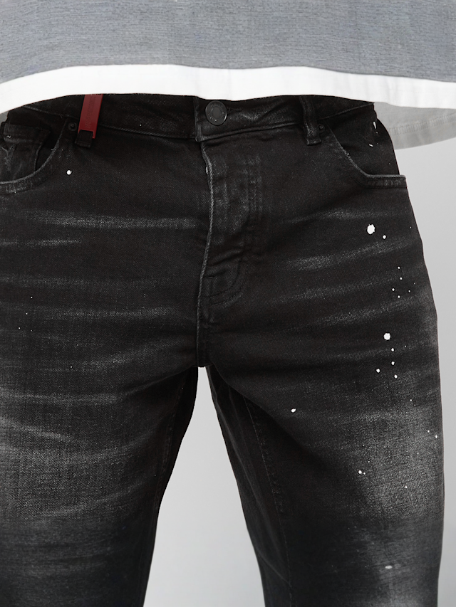 2Y STUDIOS, VICTOR RIPPED SLIM FIT JEANS Black, black, Image 3 of 5