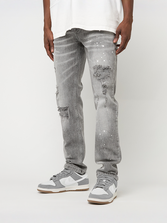 2Y STUDIOS, VICTOR RIPPED SLIM FIT JEANS Washed Grey, grey, Image 1 of 5
