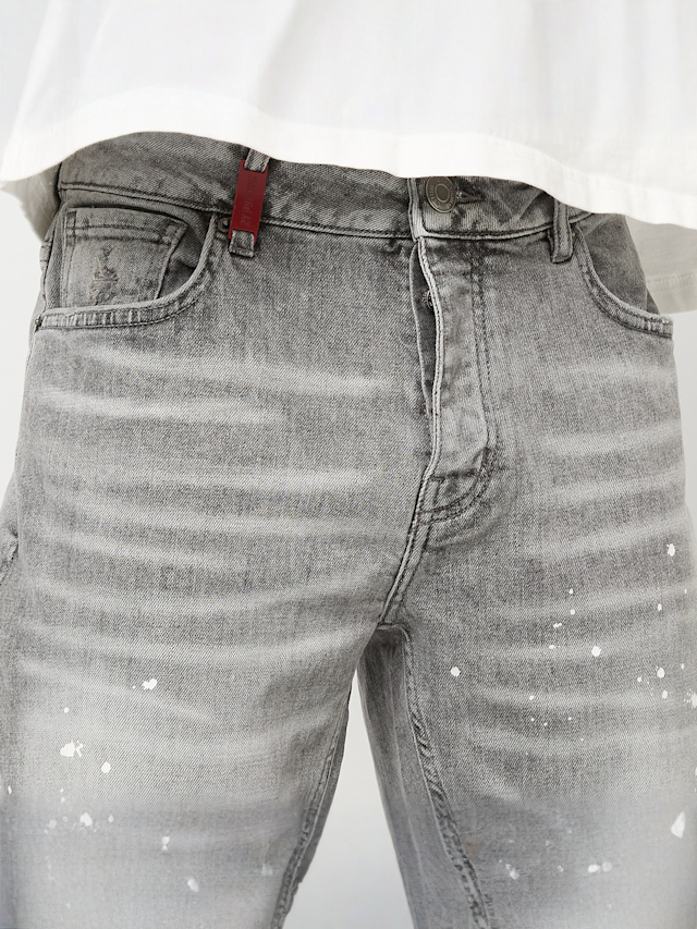 2Y STUDIOS, VICTOR RIPPED SLIM FIT JEANS Washed Grey, grey, Image 3 of 5