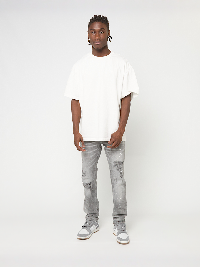2Y STUDIOS, VICTOR RIPPED SLIM FIT JEANS Washed Grey, grey, Image 5 of 5