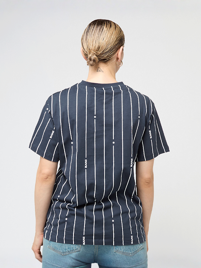 Karl Kani, Signature Pinstripe Oversized T-Shirt, blue, Image 2 of 4
