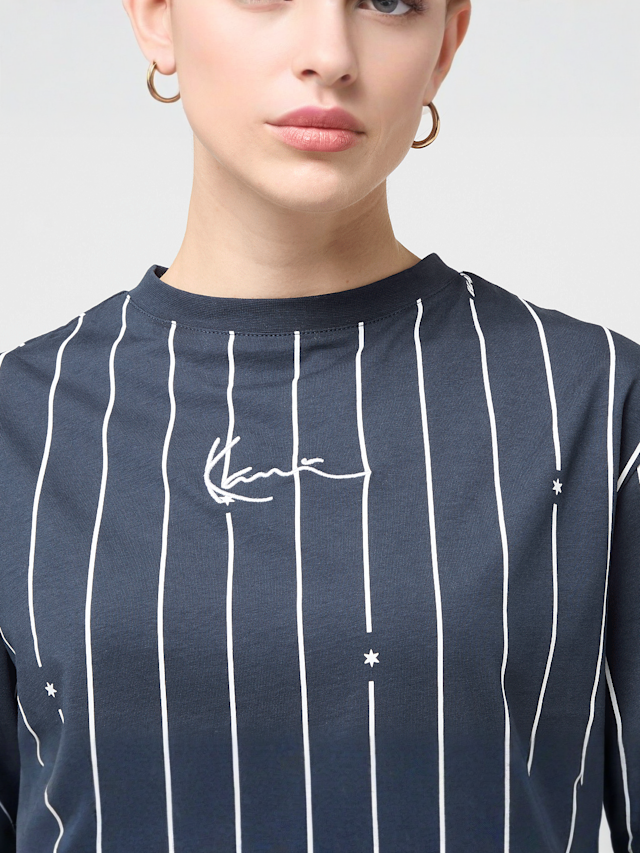 Karl Kani, Signature Pinstripe Oversized T-Shirt, blue, Image 3 of 4