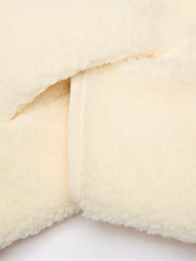 Karl Kani, Signature Rubber Patch Teddy Zip Hoodie, beige, Image 4 of 4