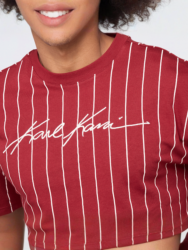 Karl Kani, Autograph Pinstripe Jersey Boxy T-Shirt, red, Image 3 of 4