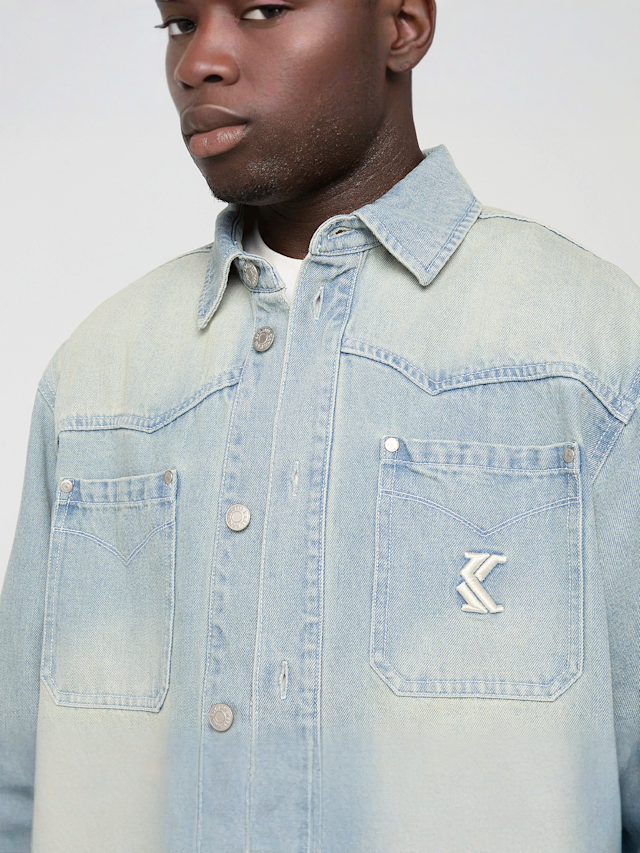Karl Kani, OG K Western Denim Overshirt, blue, Image 3 of 5