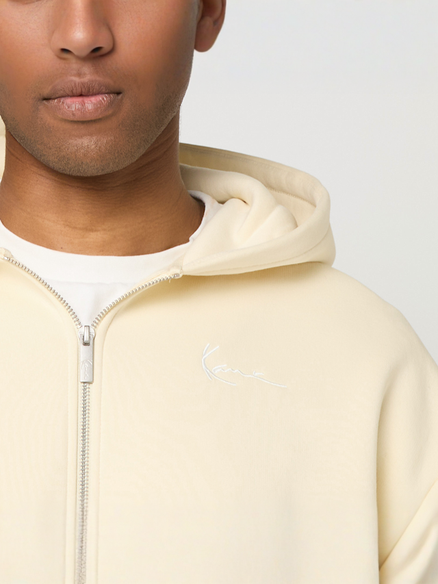 Karl Kani, Small Signature Essential Zip Hoodie, beige, Image 3 of 4