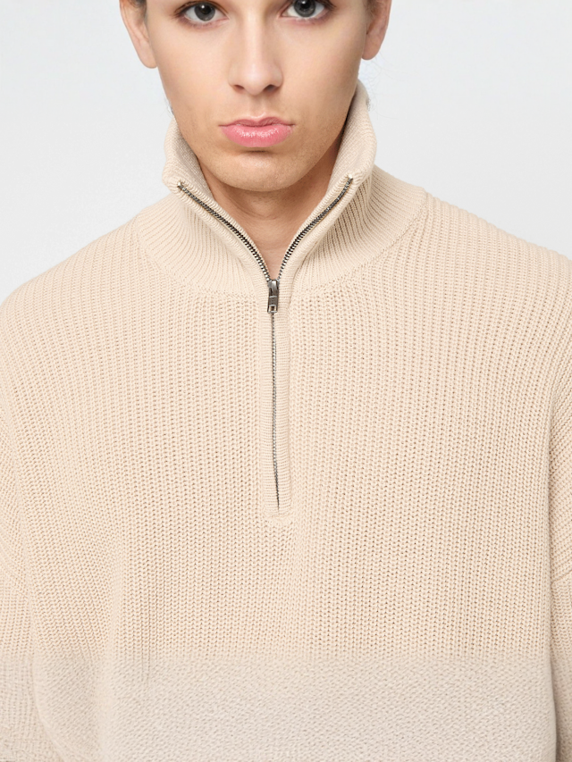 Prohibited, Scout Knit Half-Zip, beige, Image 3 of 5